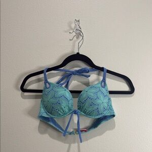 Victoria's Secret Blue Bikini with Intricate Detailing 34B